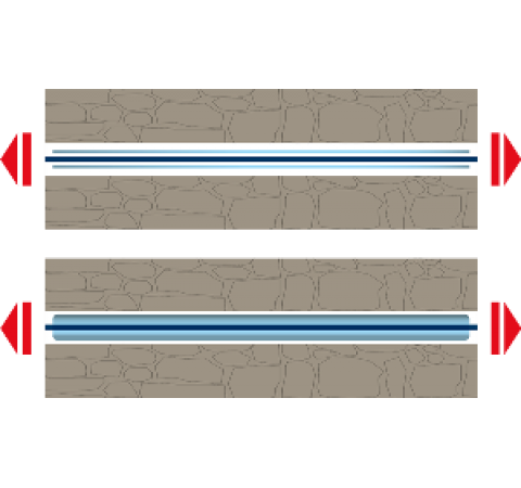 Ancoraggi attivi con elementi di contrasto ad entrambe le estremità Ancoraggi attivi con elementi di contrasto ad entrambe le estremità